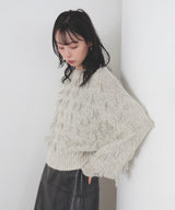 ランダムフリンジニットプルオーバー