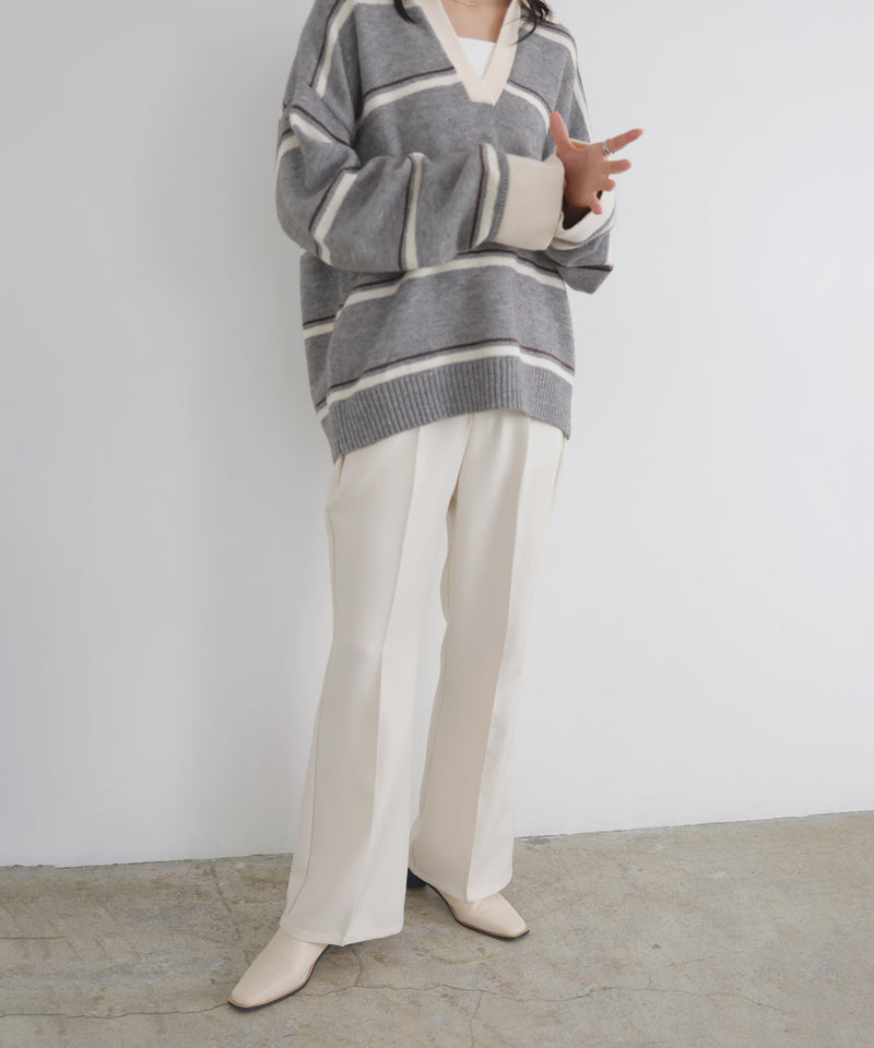 【12月中旬予約商品】センタータックフレアパンツ