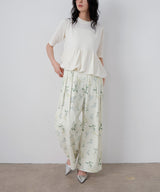 フラワープリントワイドパンツ