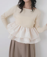 【3月上旬予約商品】【mayu × LIAN】シャイニーフリルニット