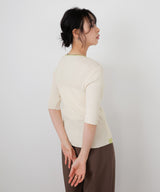 ハーフスリーブバイカラーカーデ