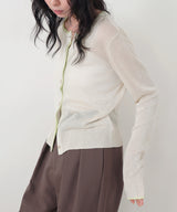 シアーバイカラーカーデ