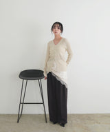 Vネックランダムリブニットカーディガン