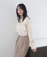 【12月上旬予約商品】フリルビスチェニットプルオーバー