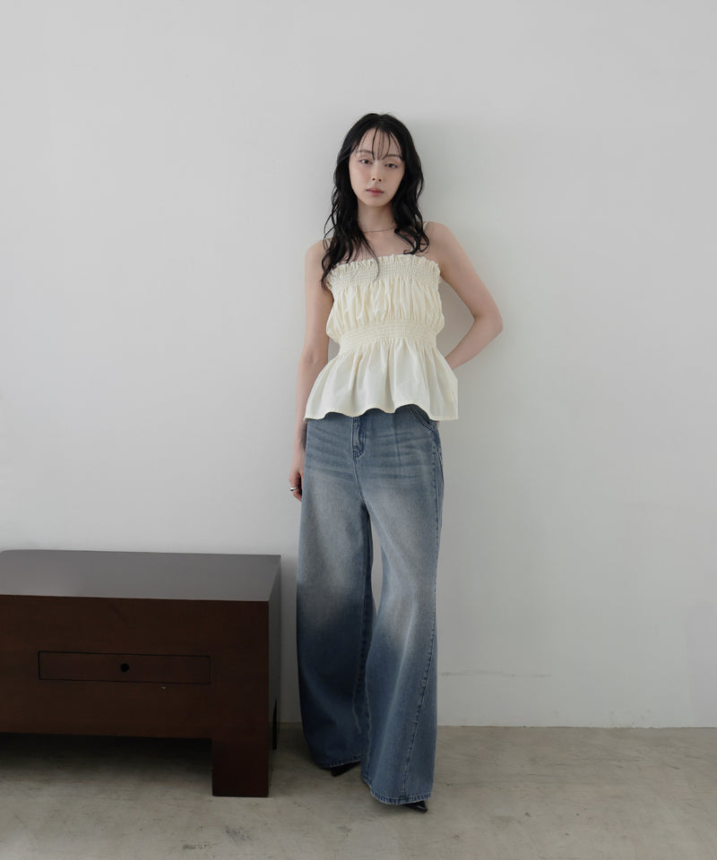 撥水加工/セットアップ対応】シャーリングギャザーキャミソール – LIAN