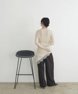 Vネックランダムリブニットカーディガン