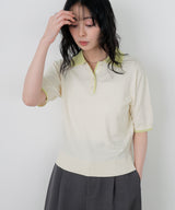 レイヤードカラーポロニット