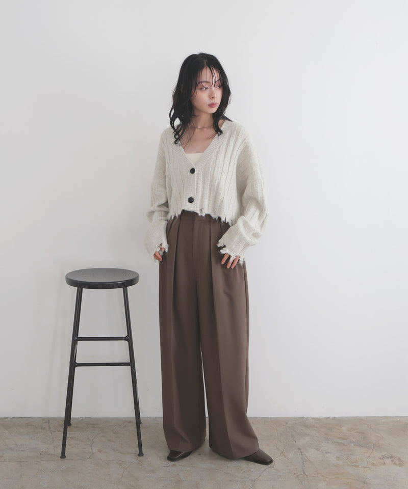 ダメージVネックカーディガン