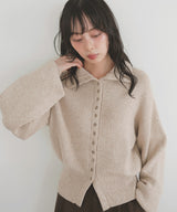 ボタンデザイン2WAYネックニット