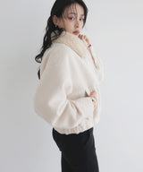 【11月上旬予約商品】シャギーバルーン2WAYネックブルゾン