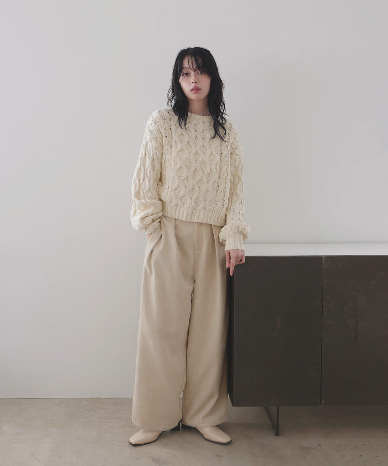 【11月中旬予約商品】バルキータッチケーブルニット