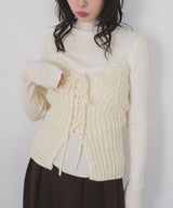 レースアップニットビスチェ