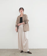 【2月中旬予約商品】サテンタックワイドパンツ