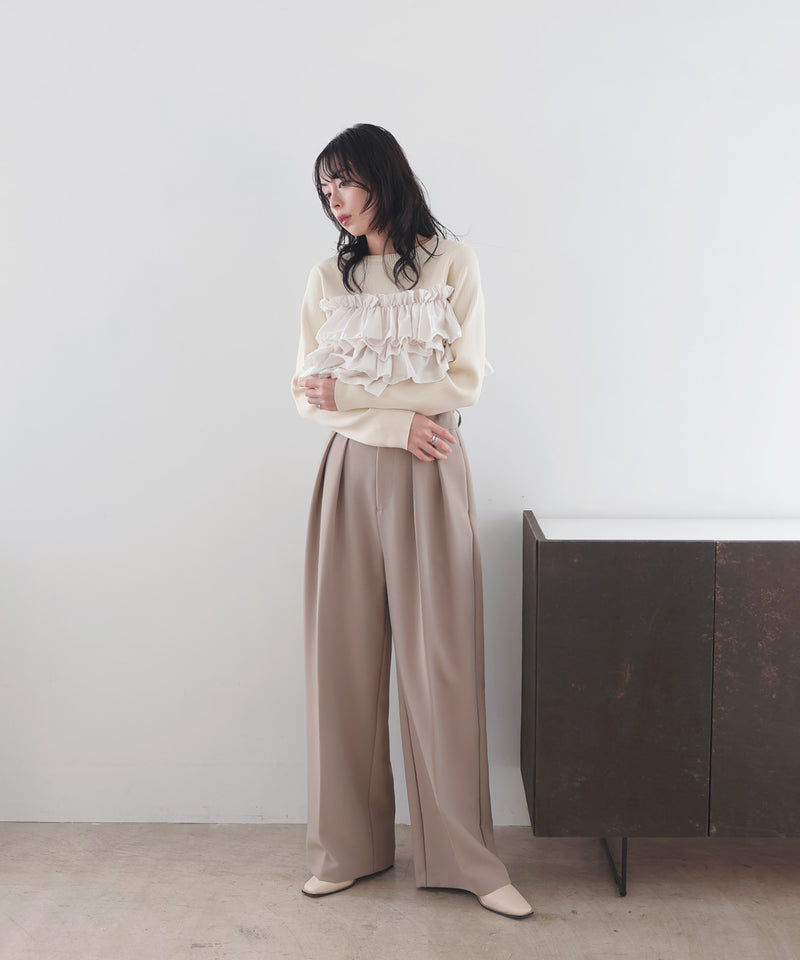 【12月上旬予約商品】フリルビスチェニットプルオーバー