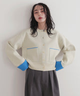 【1月中旬予約商品】バイカラーニットカーディガン