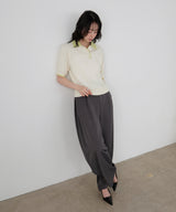 レイヤードカラーポロニット