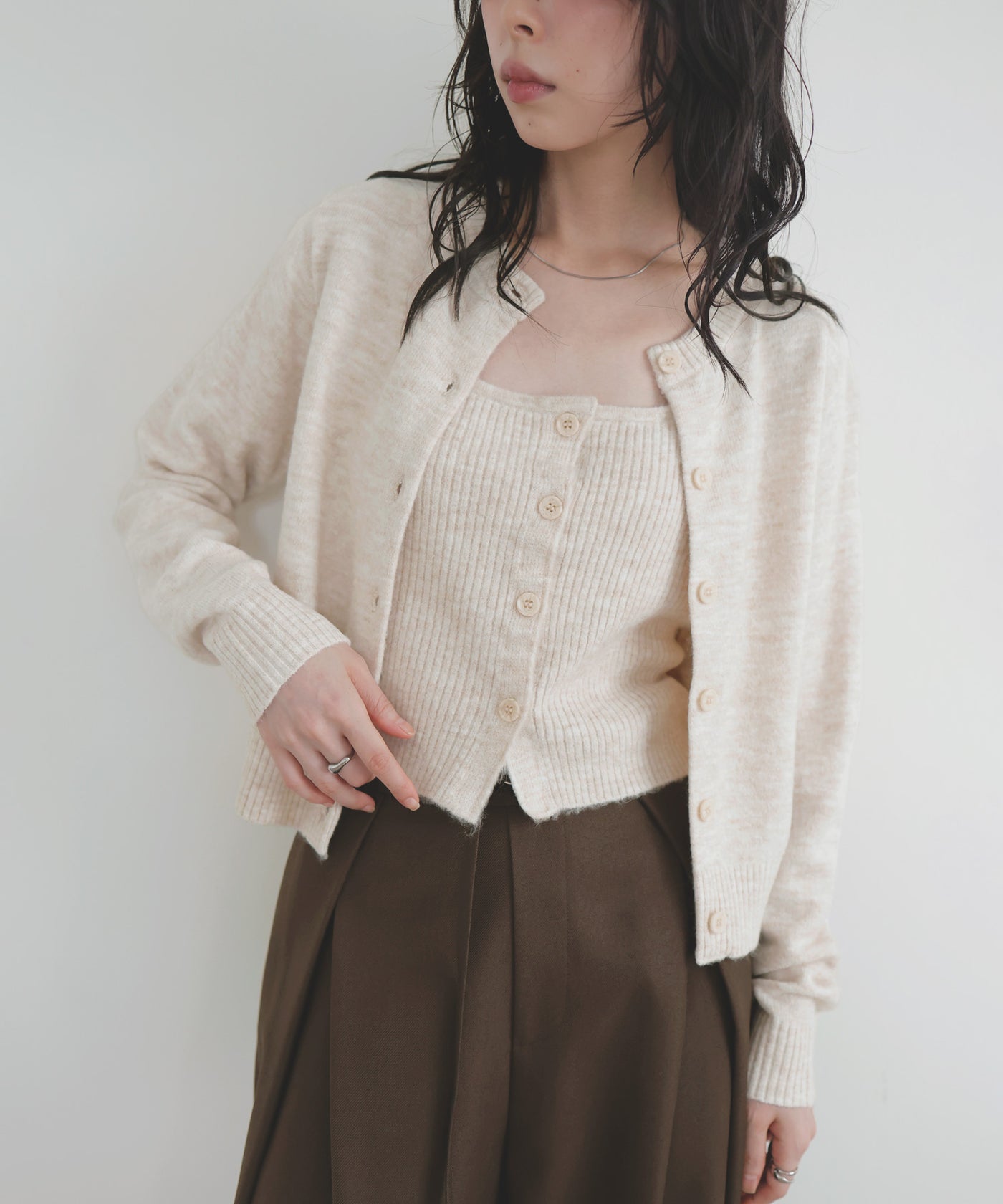 ✨美品✨Light Fur Midi カーディガン ビスチェセット Light Fur Midi カーディガンとLight Fur ビスチェセット Light