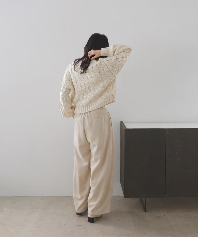 【11月中旬予約商品】バルキータッチケーブルニット