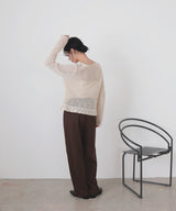 Vネックメッシュカーディガン