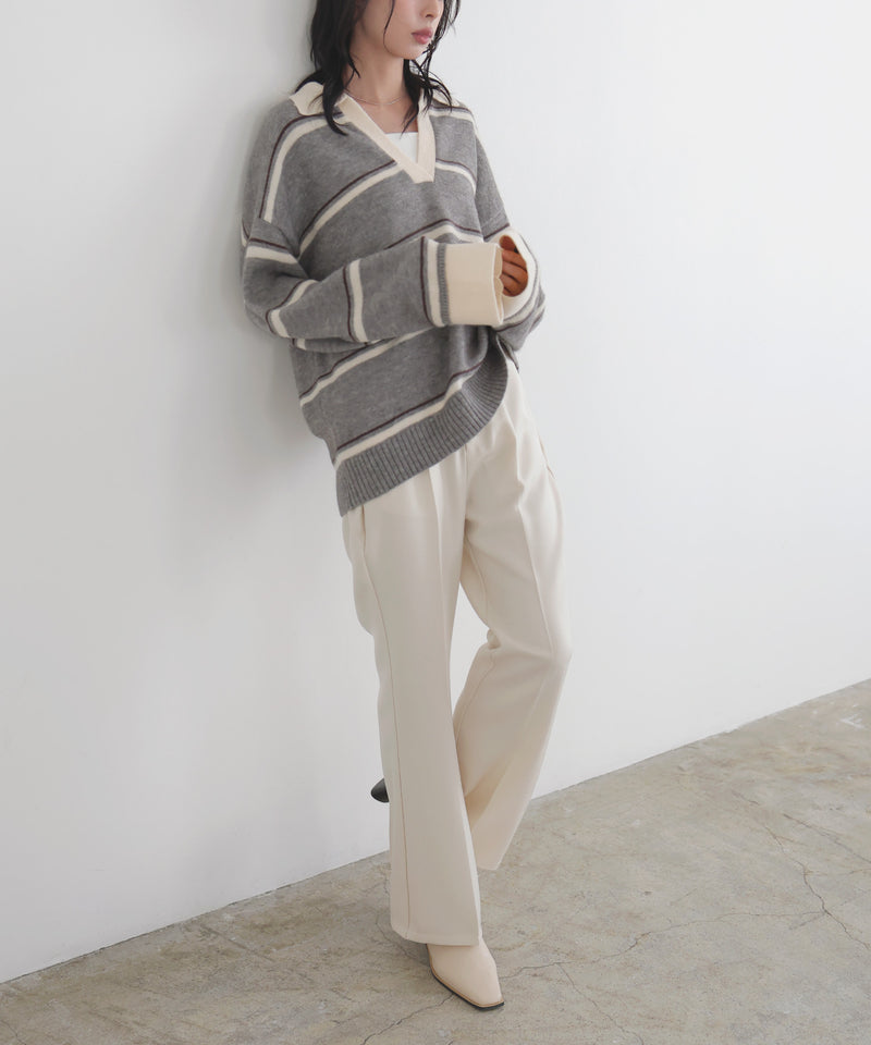 【12月中旬予約商品】センタータックフレアパンツ