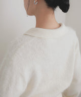 シャギーポロニットカーディガン