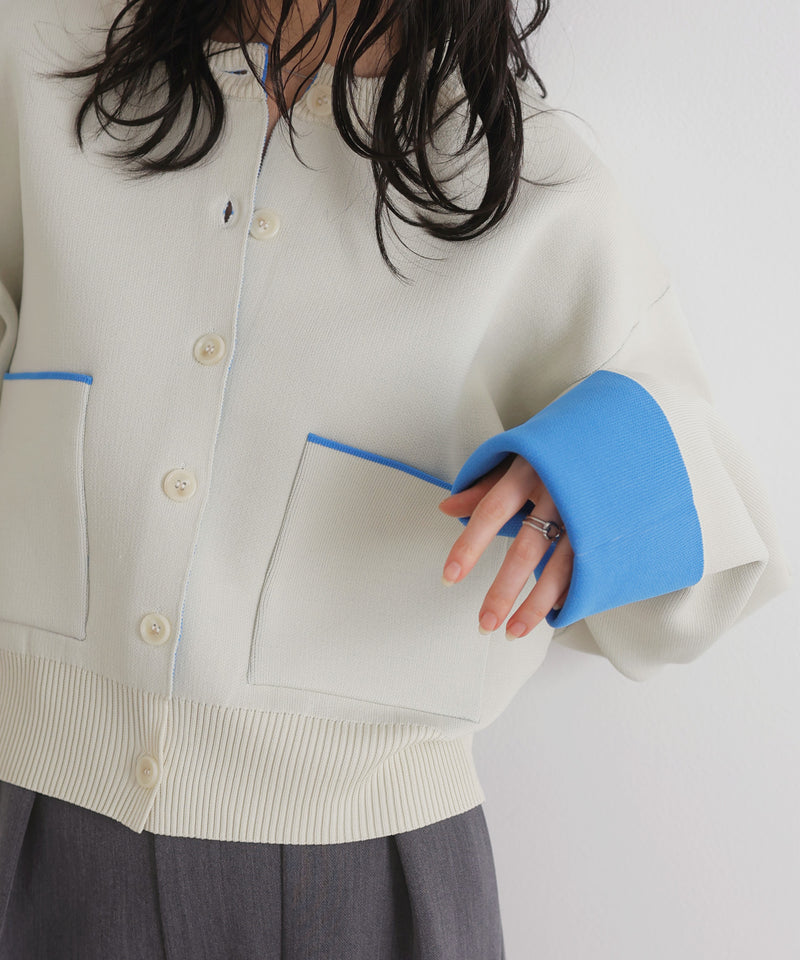 【10月上旬予約商品】バイカラーカーディガン
