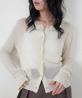 シアーバイカラーカーデ