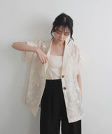 フラワーエンブロイダリーハーフジャケット