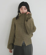 ボタンデザイン2WAYネックニット