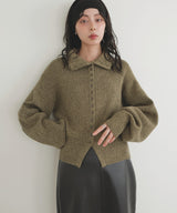 【10月下旬予約商品】ボタンデザイン2WAYネックニット