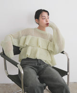 【12月下旬予約商品】シアーフリルニットプルオーバー