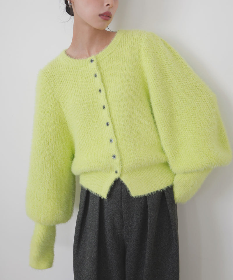 シャギーボリュームスリーブカーディガン