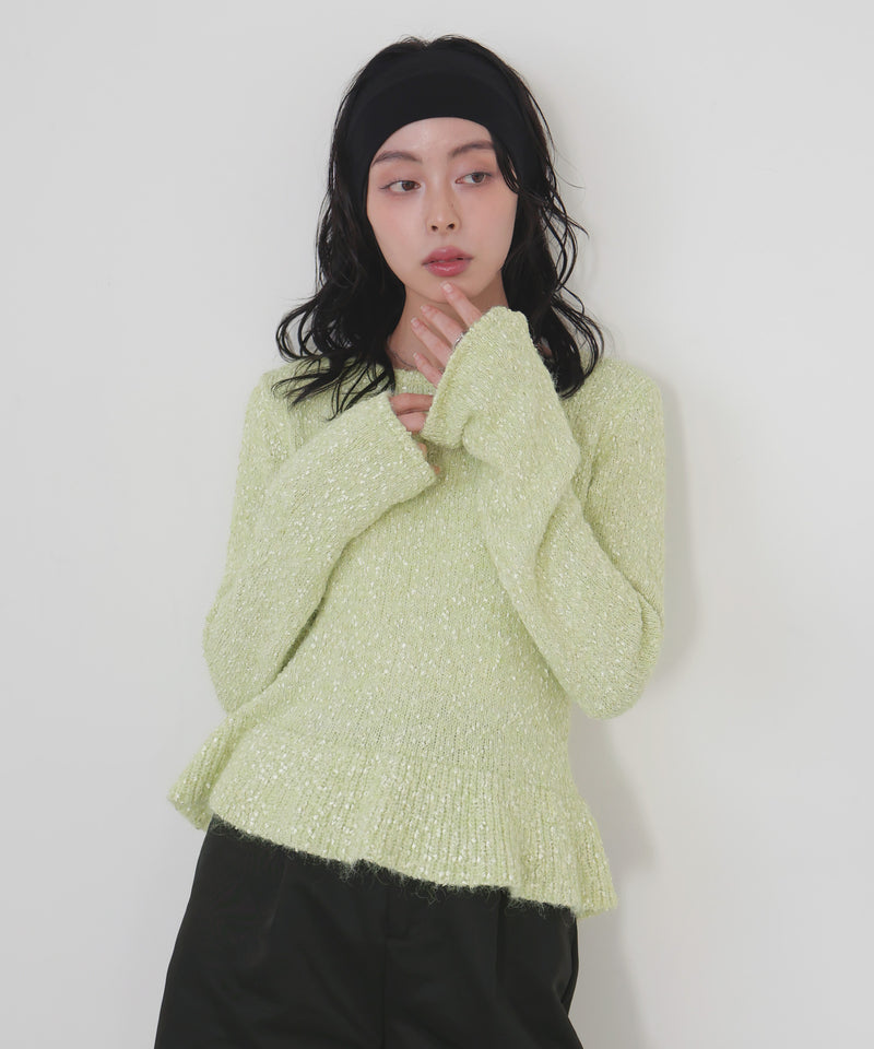 エルビーシー LBC 配色リブプルオーバー （ミントグリーン） - ファッション通販 MAGASEEK(マガシーク) ペプラムニットプルオーバー　ミントグリーン