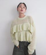 【12月下旬予約商品】シアーフリルニットプルオーバー