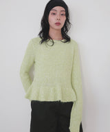 テープヤーンペプラムニットプルオーバー