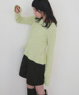 テープヤーンペプラムニットプルオーバー