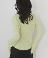 テープヤーンペプラムニットプルオーバー