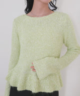 テープヤーンペプラムニットプルオーバー