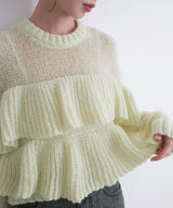 【12月下旬予約商品】シアーフリルニットプルオーバー