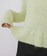 テープヤーンペプラムニットプルオーバー