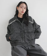【10月中旬予約商品】ネップヘリンボーンビッグカラージャケット
