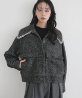 【10月中旬予約商品】ネップヘリンボーンビッグカラージャケット