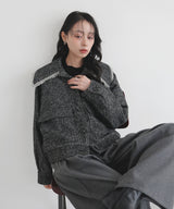 【10月中旬予約商品】ネップヘリンボーンビッグカラージャケット