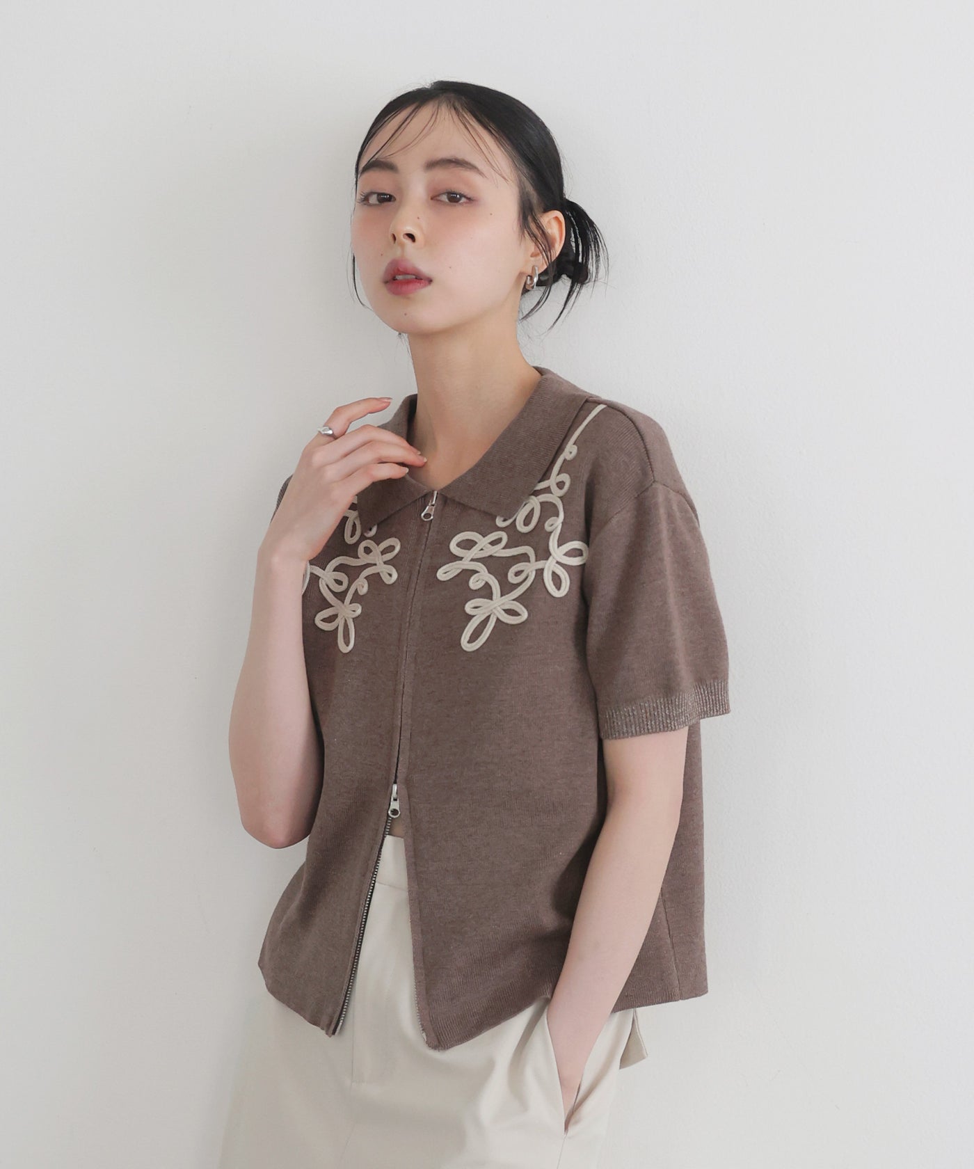 RRL半袖ニット AZUL BY MOUSSY | ライン柄クルーネック半袖ニット (ニット