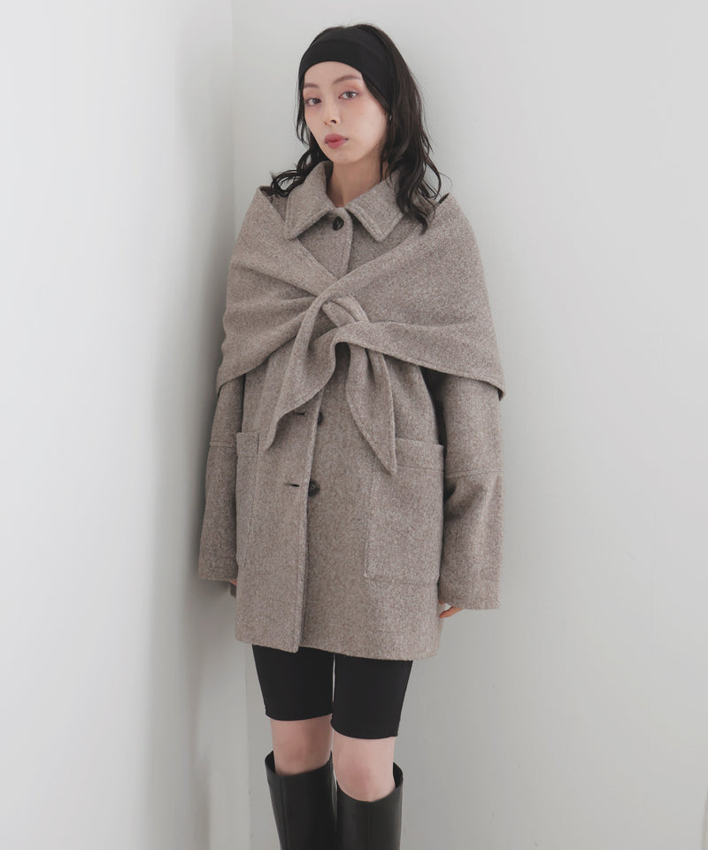 【11月下旬予約商品】ストールセットウールライクコート