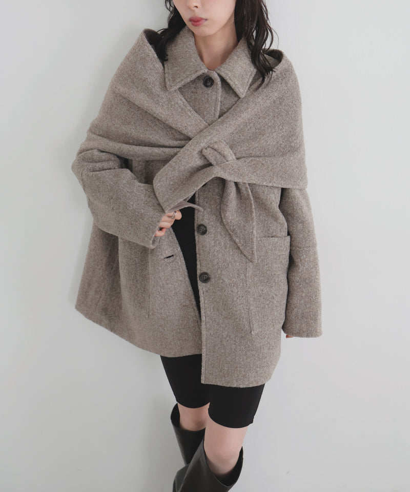 【11月下旬予約商品】ストールセットウールライクコート