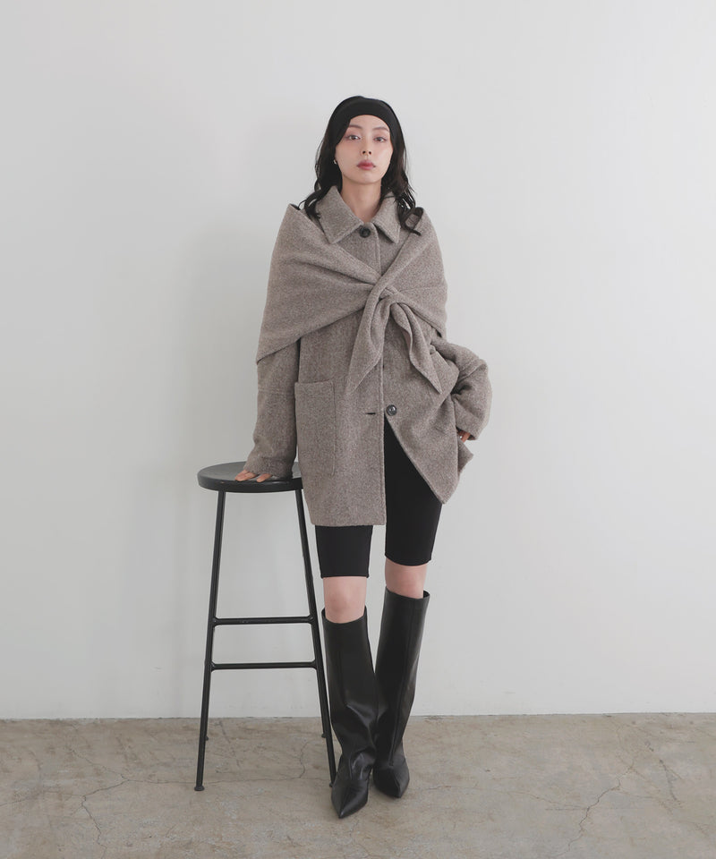 【11月下旬予約商品】ストールセットウールライクコート