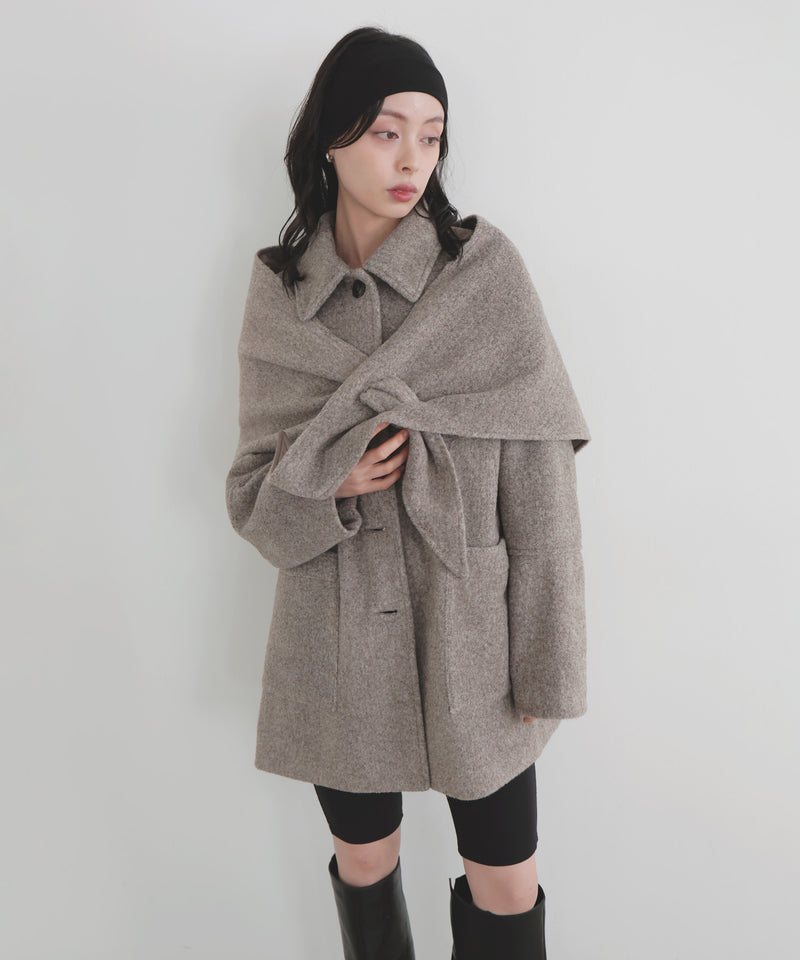 【11月下旬予約商品】ストールセットウールライクコート