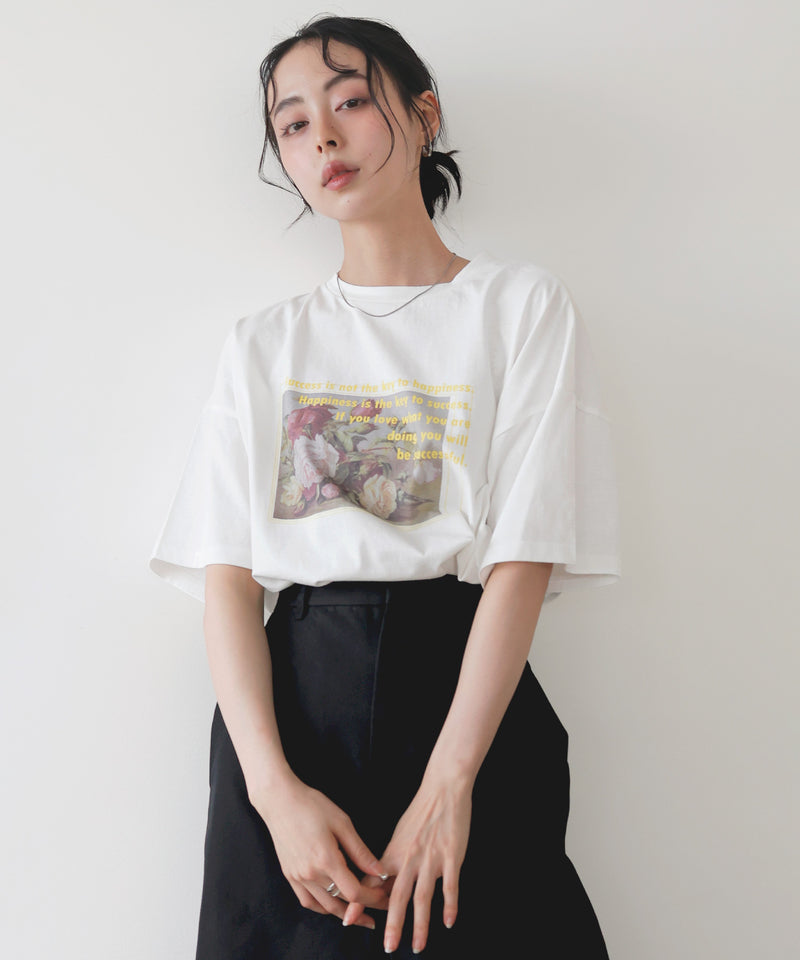 フラワーフォトロゴTシャツ