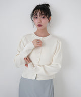 クリアボタンニットカーディガン